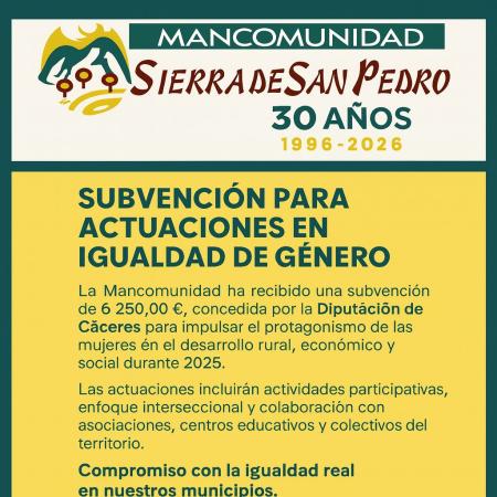 Imagen LA MANCOMUNIDAD DESARROLLARÁ UN NUEVO PLAN COMARCAL DE IGUALDAD DE GÉNERO.