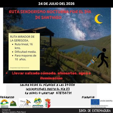 Imagen Ruta senderismo nocturna - Santiago de Alcántara